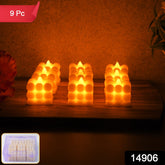Decorative LED Bubble Candles (9 Pc / Set)